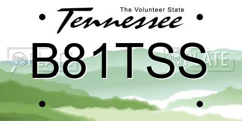 B81TSS Tennessee License Plate