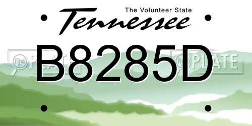 B8285D Tennessee License Plate