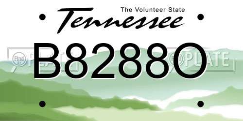 B8288O Tennessee License Plate