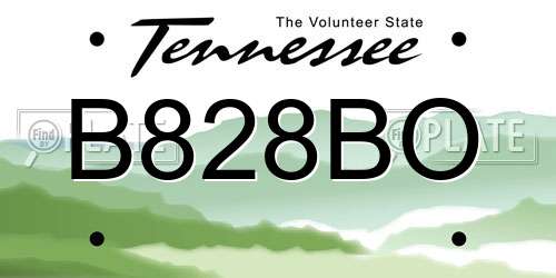 B828BO Tennessee License Plate