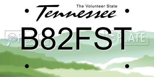 B82FST Tennessee License Plate