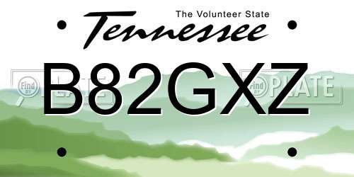 B82GXZ Tennessee License Plate
