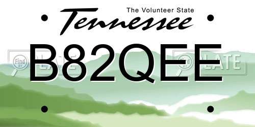 B82QEE Tennessee License Plate