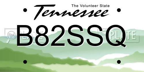 B82SSQ Tennessee License Plate