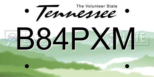 B84PXM Tennessee License Plate