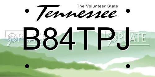 B84TPJ Tennessee License Plate