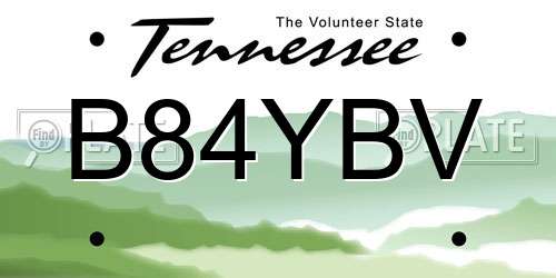 B84YBV Tennessee License Plate