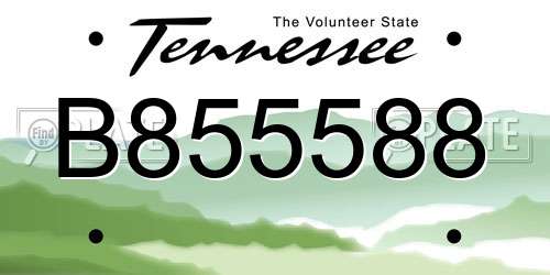 B855588 Tennessee License Plate