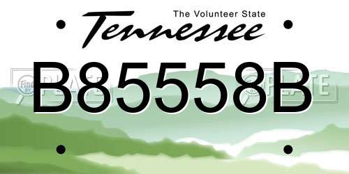 B85558B Tennessee License Plate