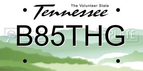 B85THG Tennessee License Plate