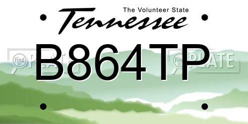 B864TP Tennessee License Plate