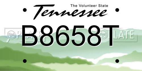 B8658T Tennessee License Plate