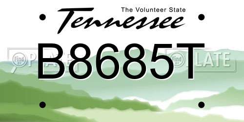 B8685T Tennessee License Plate