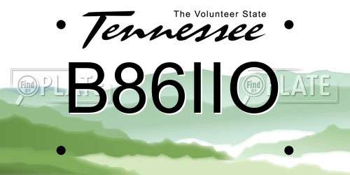 B86IIO Tennessee License Plate