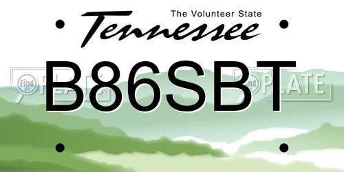 B86SBT Tennessee License Plate