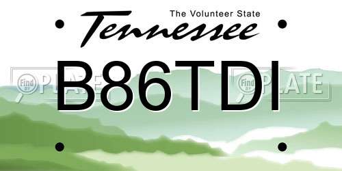 B86TDI Tennessee License Plate