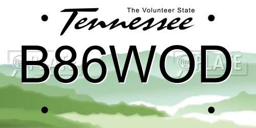 B86WOD Tennessee License Plate