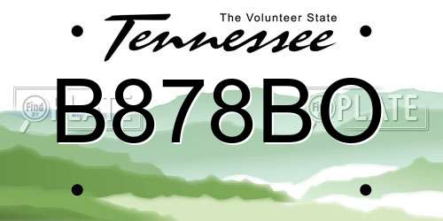B878BO Tennessee License Plate