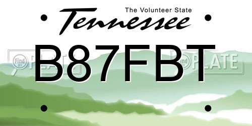 B87FBT Tennessee License Plate