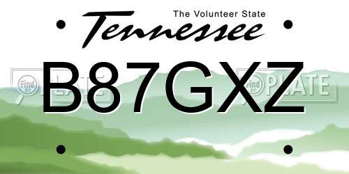 B87GXZ Tennessee License Plate