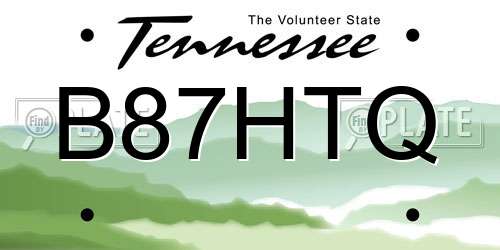B87HTQ Tennessee License Plate