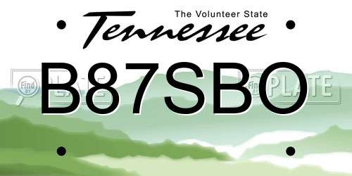 B87SBO Tennessee License Plate