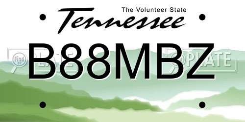 B88MBZ Tennessee License Plate