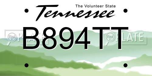 B894TT Tennessee License Plate