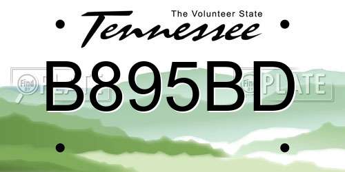 B895BD Tennessee License Plate