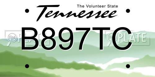 B897TC Tennessee License Plate