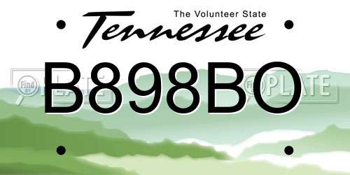 B898BO Tennessee License Plate