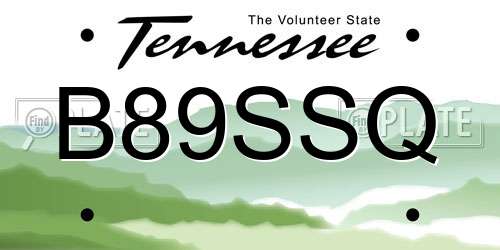 B89SSQ Tennessee License Plate