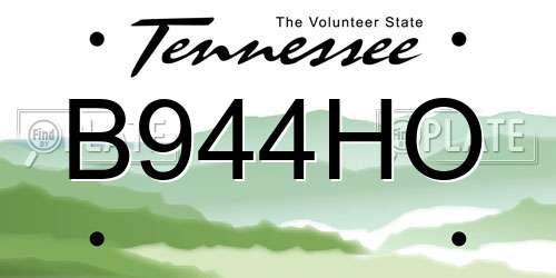 B944HO Tennessee License Plate