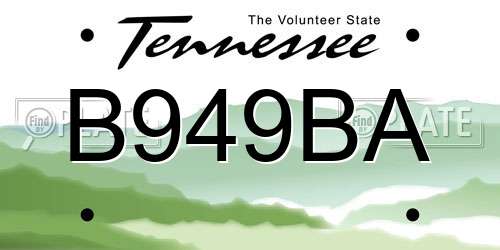 B949BA Tennessee License Plate
