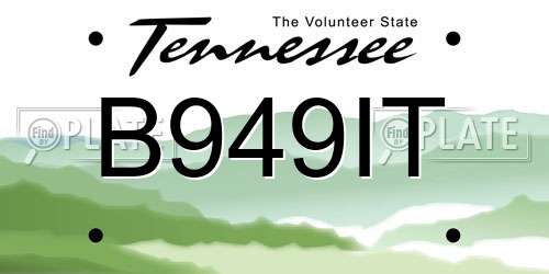 B949IT Tennessee License Plate