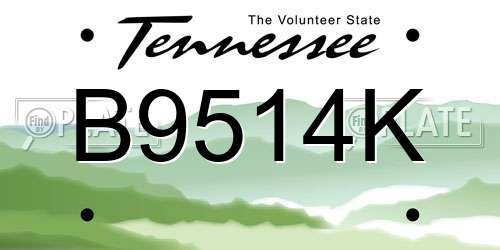 B9514K Tennessee License Plate