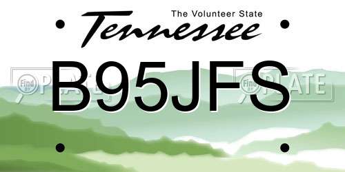 B95JFS Tennessee License Plate