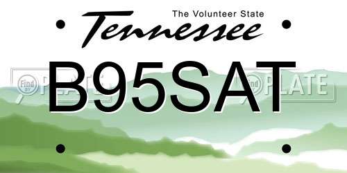 B95SAT Tennessee License Plate