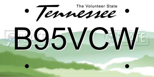 B95VCW Tennessee License Plate