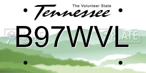 B97WVL Tennessee License Plate