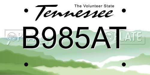 B985AT Tennessee License Plate