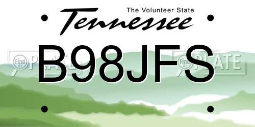 B98JFS Tennessee License Plate