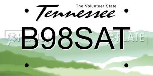 B98SAT Tennessee License Plate