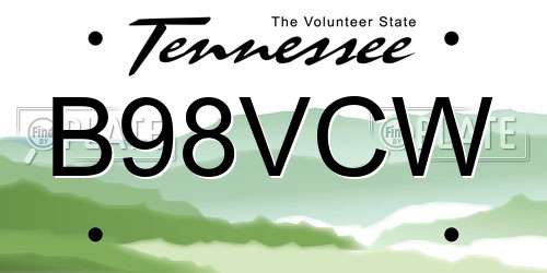 B98VCW Tennessee License Plate