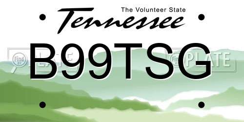 B99TSG Tennessee License Plate