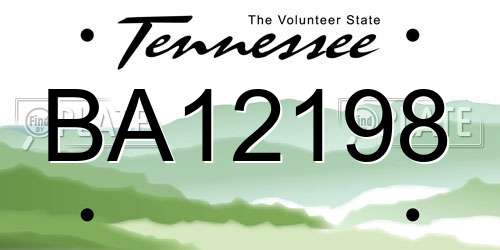 BA12198 Tennessee License Plate