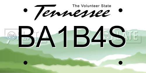 BA1B4S Tennessee License Plate