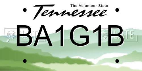 BA1G1B Tennessee License Plate