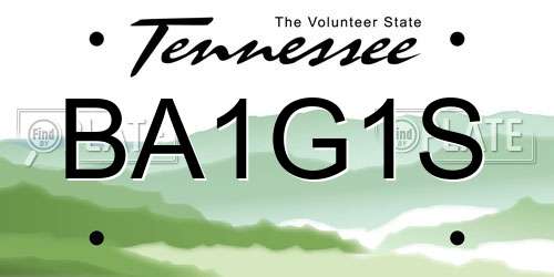 BA1G1S Tennessee License Plate