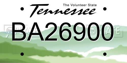 BA26900 Tennessee License Plate